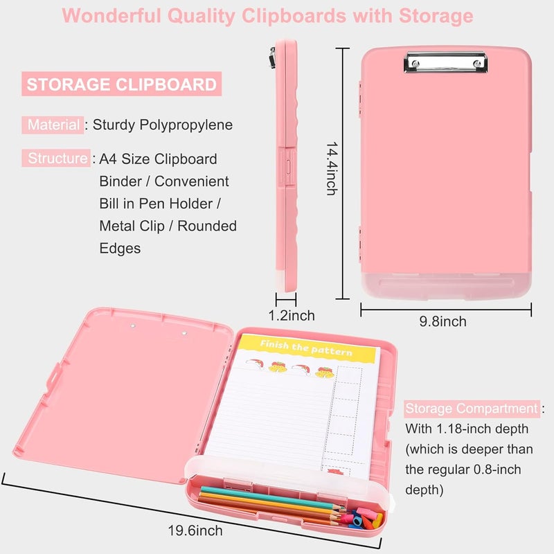 SFLHHDM Clipboard with Pen Holder, Legal Size Nursing Clipboards with Storage, Plastic Clip Boards for Writing, Lightweight Cute Clipboard Storage with Low Profile Clip for Work, Office - Image 3